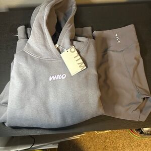 Wilo The Label Wellness Club 2-piece Hoodie & Legging Set Charcoal S NWT
